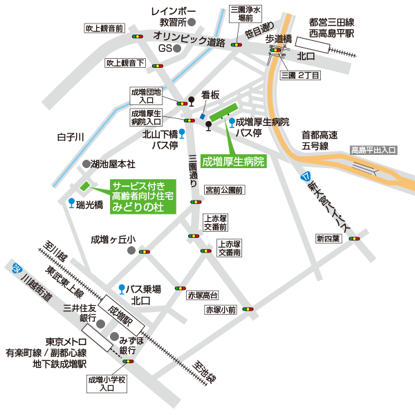 みどりの杜周辺地図